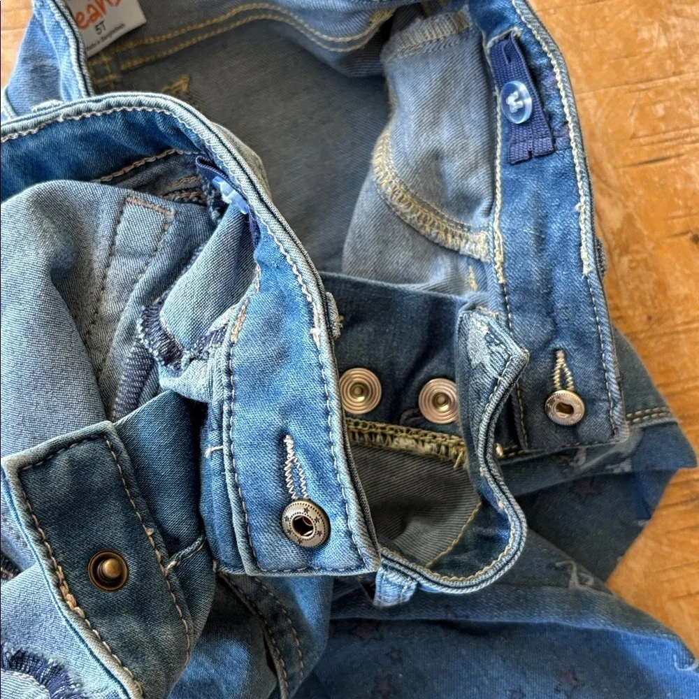 NWOT Jumping Beans Girls Blue Jeans Set 5t